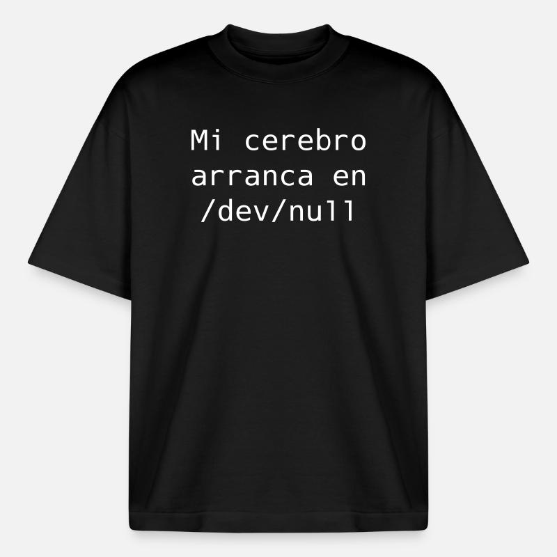 Mein Gehirn beginnt in /dev /null - Boxy Heavyweight Unisex Organic T-Shirt von Stanley/Stella - Schwarz