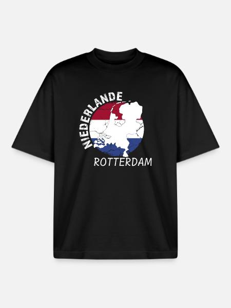 Rotterdam - T-shirt unisexe boxy épais biologique Stanley/Stella - noir