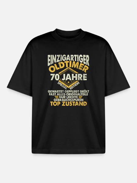 70 Years Unique Classic 70th Birthday - Boxy Heavyweight Unisex Organic T-Shirt by Stanley/Stella - black