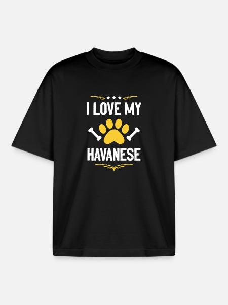 I love my Havanese - Boxy Heavyweight Unisex Organic T-Shirt by Stanley/Stella - black