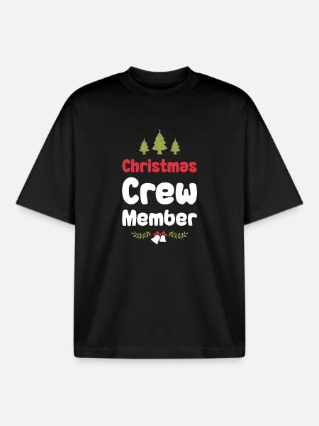 Weihnachten Crew Christmas - Boxy Heavyweight Unisex Organic T-Shirt by Stanley/Stella - black