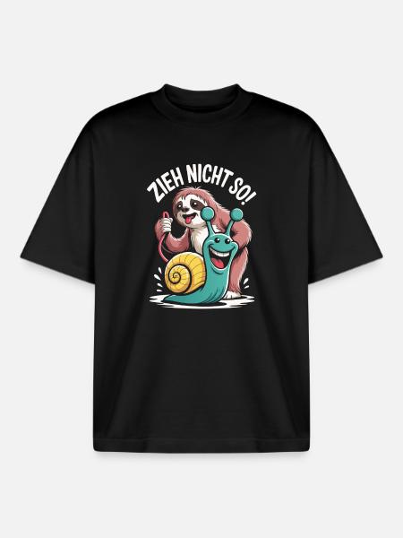 Don't Pull So Sloth Humor - Boxy Heavyweight Unisex Organic T-Shirt by Stanley/Stella - black