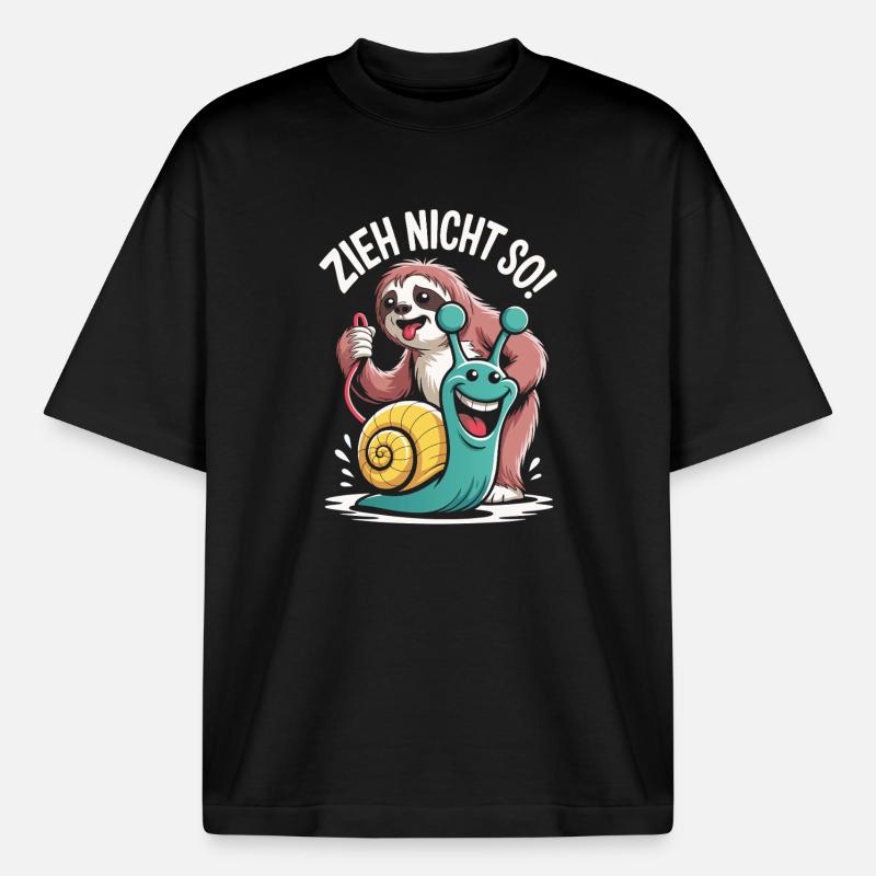 Don't Pull So Sloth Humor - Boxy Heavyweight Unisex Organic T-Shirt by Stanley/Stella - black