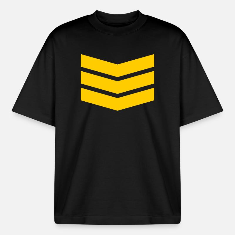 Chevron Stack Motif Gras - T-shirt unisexe épais coupe boxy Stanley/Stella - noir