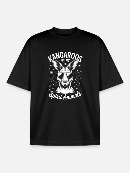 Kangaroo Saying Kangaroo Funny Kangaroo Gift - Boxy Heavyweight Unisex Organic T-Shirt by Stanley/Stella - black