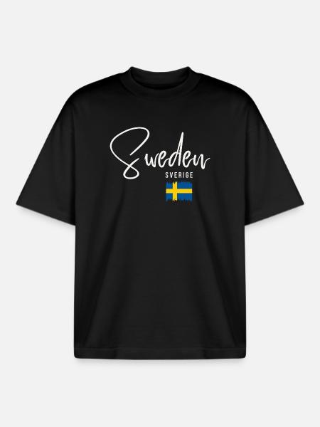 Made in Sweden, Swedish roots - Boxy Heavyweight Unisex Organic T-Shirt by Stanley/Stella - black