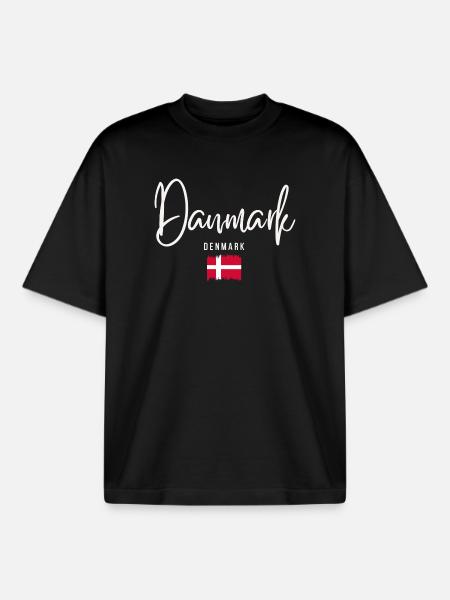 Danish roots, I love Denmark - Boxy Heavyweight Unisex Organic T-Shirt by Stanley/Stella - black