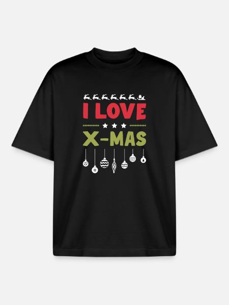 J’adore Noël Noël - T-shirt unisexe boxy épais biologique Stanley/Stella - noir