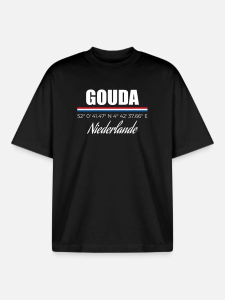 Gouda - T-shirt unisexe boxy épais biologique Stanley/Stella - noir