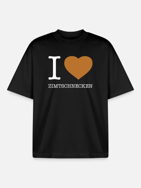 I love cinnamon rolls - Boxy Heavyweight Unisex Organic T-Shirt by Stanley/Stella - black