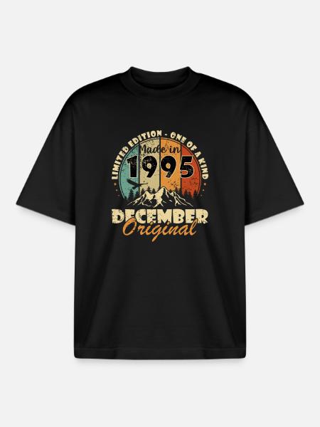 December 1995 - Legend since December 1995 - Boxy Heavyweight Unisex Organic T-Shirt by Stanley/Stella - black