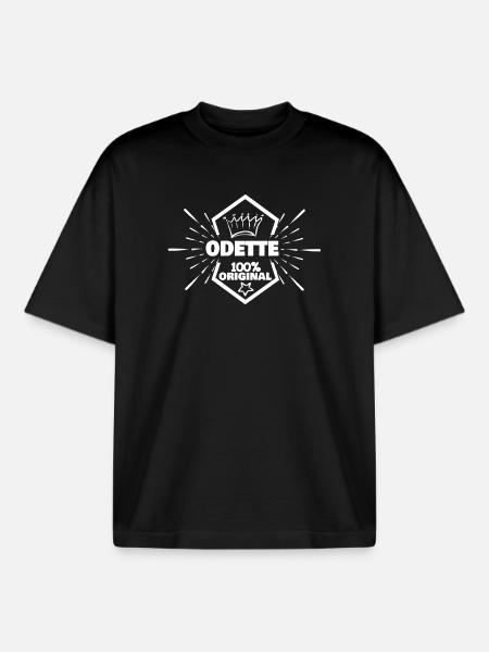 Cadeau pour Odette - T-shirt unisexe boxy épais biologique Stanley/Stella - noir
