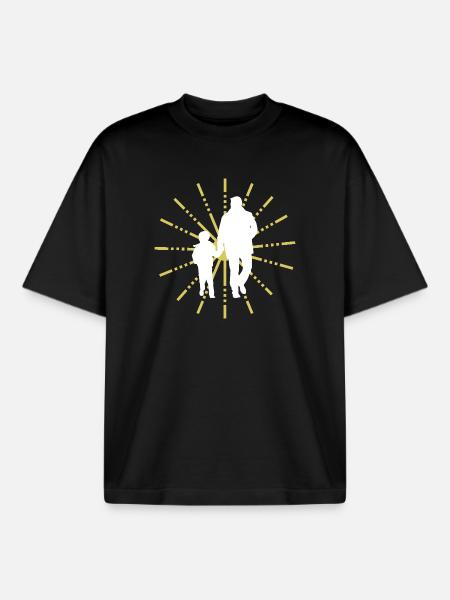 Father and son / family - Boxy Heavyweight Unisex Organic T-Shirt by Stanley/Stella - black