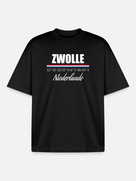 Zwolle - Boxy Heavyweight Unisex Organic T-Shirt von Stanley/Stella - Schwarz