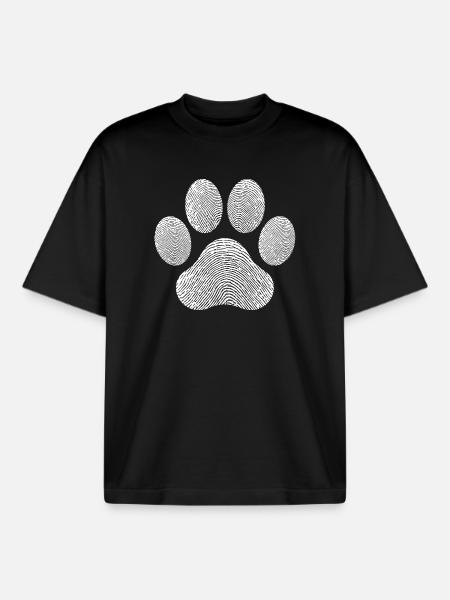 Cat Animal Lover Illustration Dog - Boxy Heavyweight Unisex Organic T-Shirt by Stanley/Stella - black