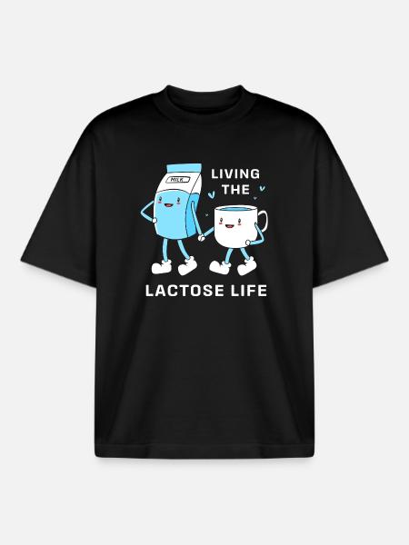 Milk Lactose Flatulence - Boxy Heavyweight Unisex Organic T-Shirt by Stanley/Stella - black