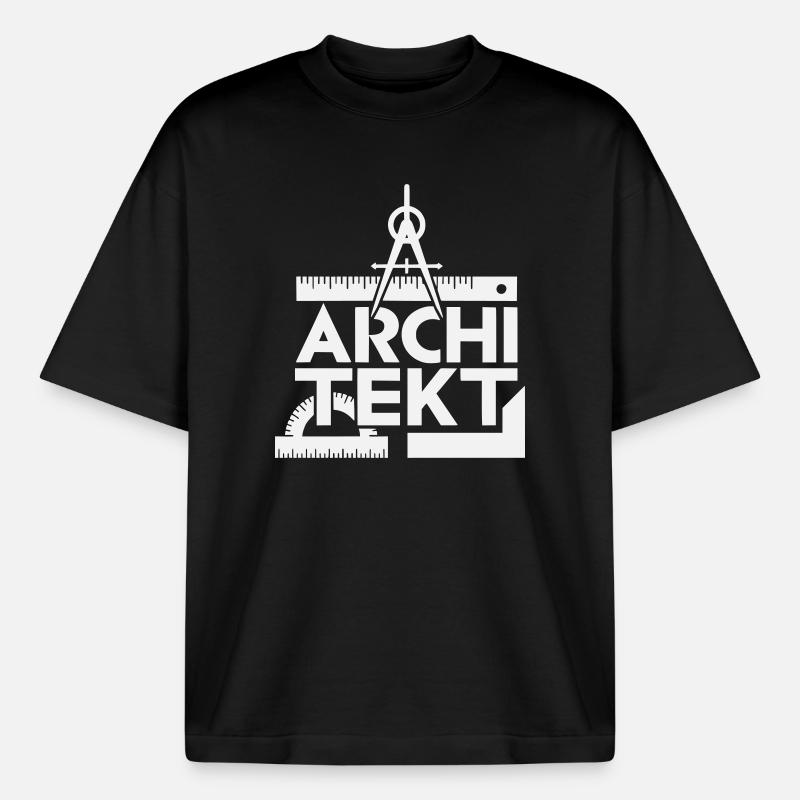 Architecture Design Grid Symbolism - Boxy Heavyweight Unisex Organic T-Shirt by Stanley/Stella - black