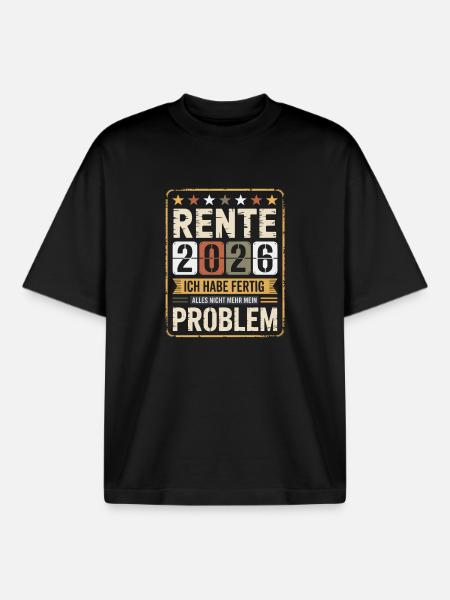 Pension 2026 I'm done - Boxy Heavyweight Unisex Organic T-Shirt by Stanley/Stella - black