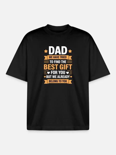Papa-Geschenk Wir gehören dir schon - Boxy Heavyweight Unisex Organic T-Shirt von Stanley/Stella - Schwarz