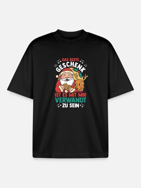 Weihnachtsmann Weihnachtszeit Weihnachts - Boxy Heavyweight Unisex Organic T-Shirt von Stanley/Stella - Schwarz