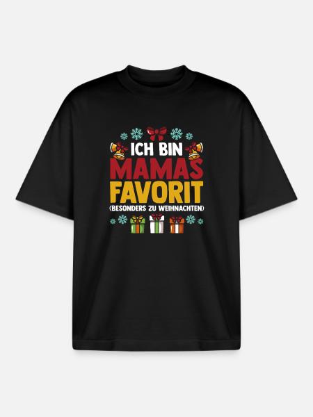 Weihnachtsmann Mamas Favorit Weihnachten - Boxy Heavyweight Unisex Organic T-Shirt von Stanley/Stella - Schwarz