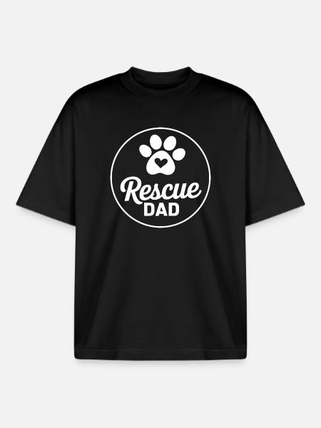 Rettungshund-Papa - Boxy Heavyweight Unisex Organic T-Shirt von Stanley/Stella - Schwarz
