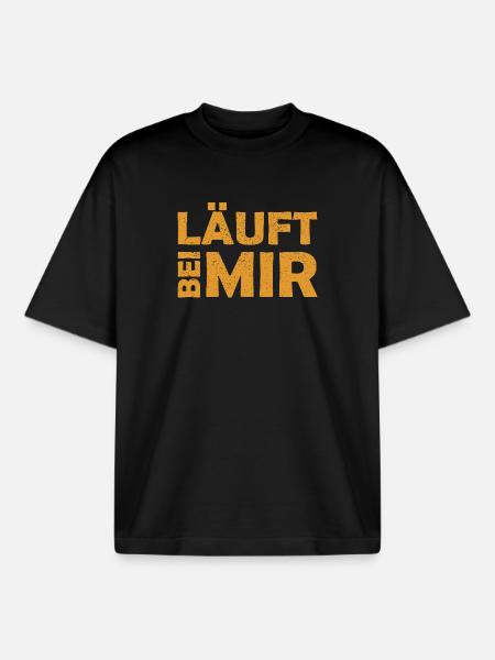 Runs with me - Cool saying - Running - Boxy Heavyweight Unisex Organic T-Shirt by Stanley/Stella - black