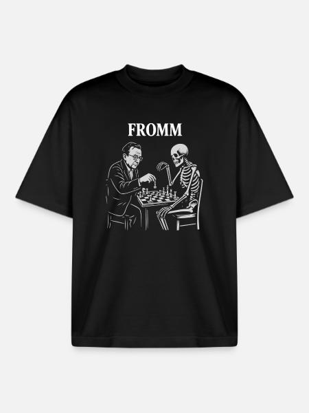 Noir-Schach: Erich Fromm-Psychoanalyse vs. Skelett - Boxy Heavyweight Unisex Organic T-Shirt von Stanley/Stella - Schwarz