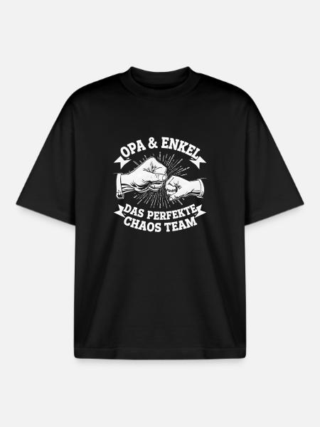 Opa & Enkel – Perfektes Chaos Team - Boxy Heavyweight Unisex Organic T-Shirt von Stanley/Stella - Schwarz