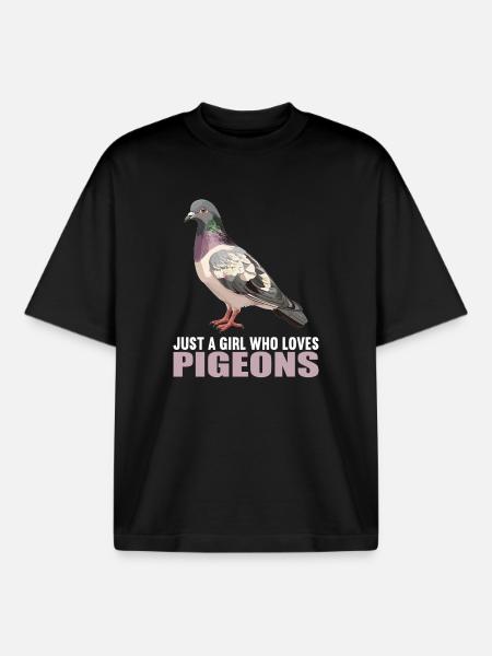 Pigeons Pigeon - Boxy Heavyweight Unisex Organic T-Shirt by Stanley/Stella - black