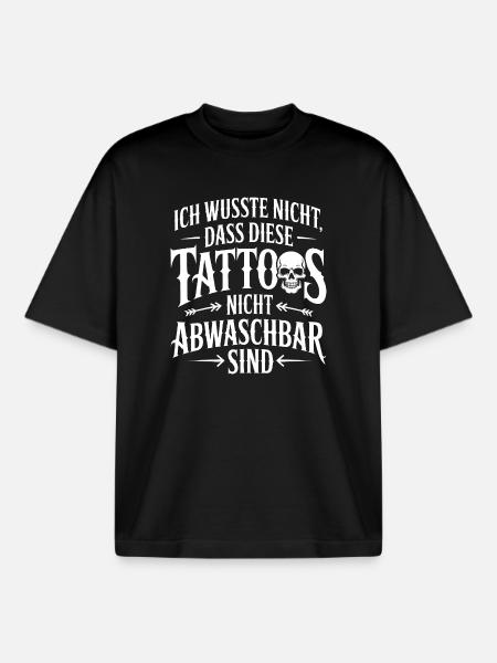 Tatouages non lavables : Déclaration - T-shirt unisexe boxy épais biologique Stanley/Stella - noir