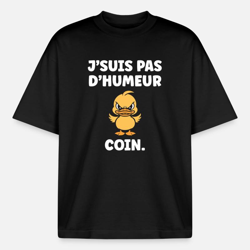 Grumpy Duck MÜNZ - Boxy Heavyweight Unisex Organic T-Shirt von Stanley/Stella - Schwarz