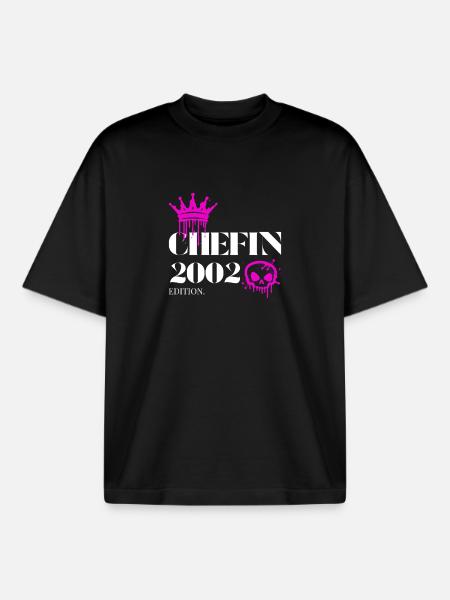 Chefin Edition 2002 23 Birthday Saying - Boxy Heavyweight Unisex Organic T-Shirt by Stanley/Stella - black