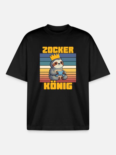 Zocker König - Boxy Heavyweight Unisex Organic T-Shirt von Stanley/Stella - Schwarz