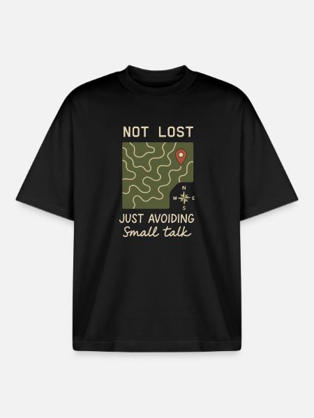 Women's solo hiker empowerment trail - Boxy Heavyweight Unisex Organic T-Shirt by Stanley/Stella - black