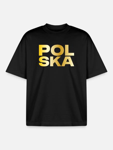 Don d’or Pologne-Polska - T-shirt unisexe boxy épais biologique Stanley/Stella - noir
