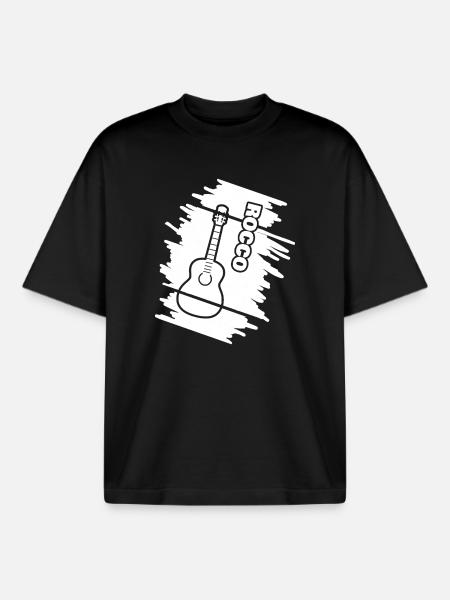 Guitar Rocco - Boxy Heavyweight Unisex Organic T-Shirt by Stanley/Stella - black
