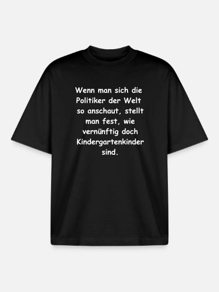 Politiker vs Kindergartenkinder - Boxy Heavyweight Unisex Organic T-Shirt von Stanley/Stella - Schwarz