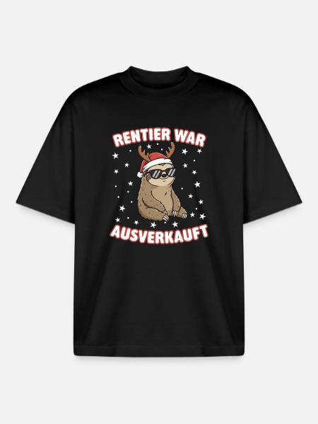 Rentier War Ausverkauft - Boxy Heavyweight Unisex Organic T-Shirt von Stanley/Stella - Schwarz