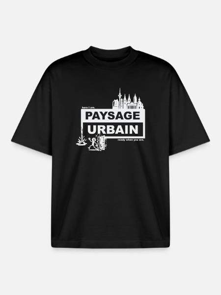 Cityscape - French - ready when you are - Boxy Heavyweight Unisex Organic T-Shirt by Stanley/Stella - black