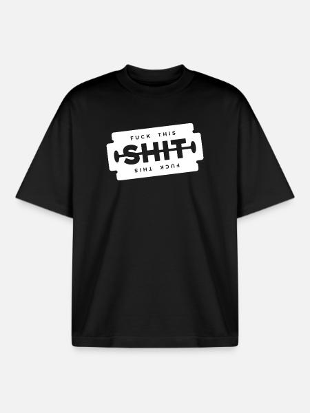 Scheiß auf diese Scheiße, Rasierklinge, - Boxy Heavyweight Unisex Organic T-Shirt von Stanley/Stella - Schwarz