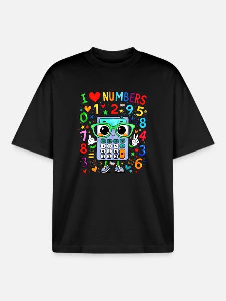 I Love Numbers Calculator - Boxy Heavyweight Unisex Organic T-Shirt von Stanley/Stella - Schwarz