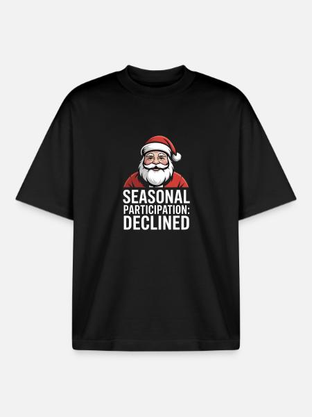 Seasonal Participation Declined Christmas Muffle - Boxy Heavyweight Unisex Organic T-Shirt by Stanley/Stella - black