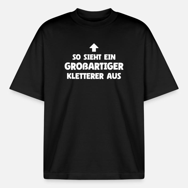 So sieht ein großartiger Kletterer aus - Boxy Heavyweight Unisex Organic T-Shirt von Stanley/Stella - Schwarz