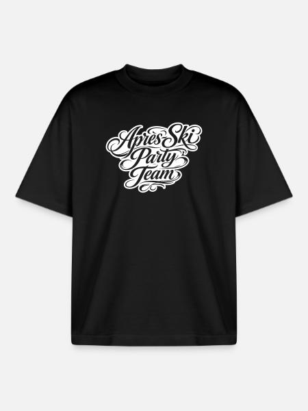 Équipe de la fête d’après-ski - T-shirt unisexe boxy épais biologique Stanley/Stella - noir