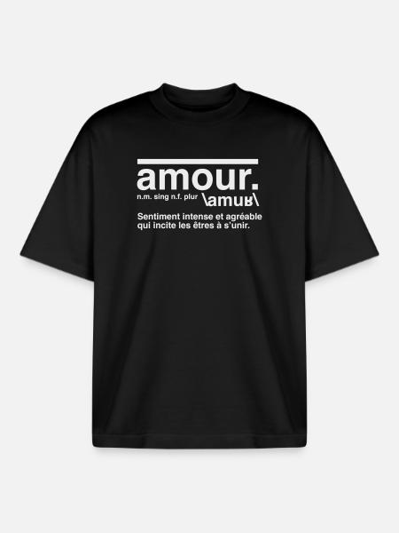 Love Definition Dictionary Style - Boxy Heavyweight Unisex Organic T-Shirt by Stanley/Stella - black