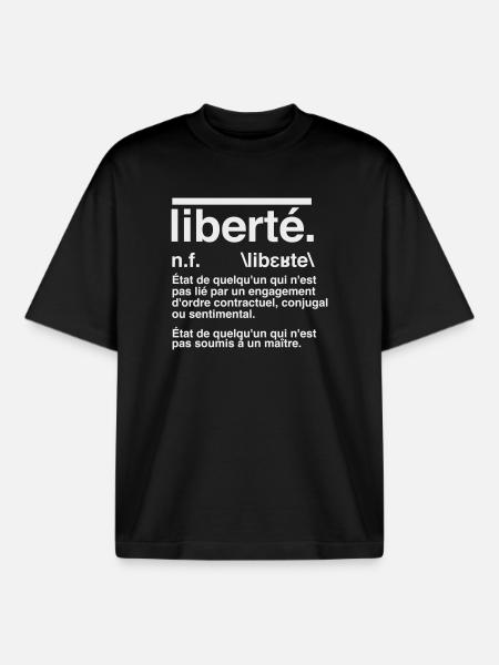 Freedom Definition Dictionary Style - Boxy Heavyweight Unisex Organic T-Shirt by Stanley/Stella - black