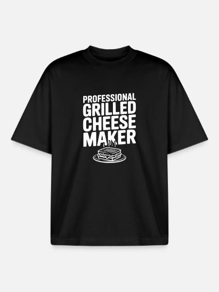 Professional Grilled Cheese Maker - Boxy Heavyweight Unisex Organic T-Shirt by Stanley/Stella - black