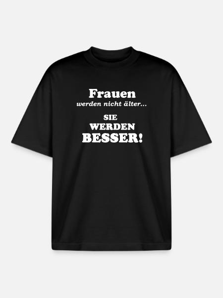 Women don't get older - Boxy Heavyweight Unisex Organic T-Shirt by Stanley/Stella - black