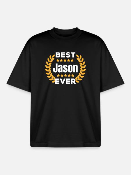Best Jason Ever Legend Name Gift - Boxy Heavyweight Unisex Organic T-Shirt by Stanley/Stella - black